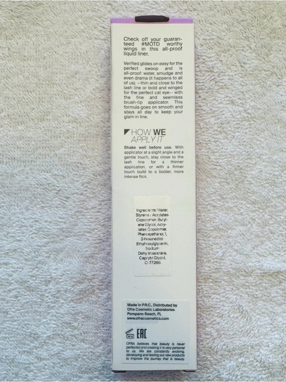 OFRA Verified Liquid Liner 0.4g BRAND NEW/SEALED